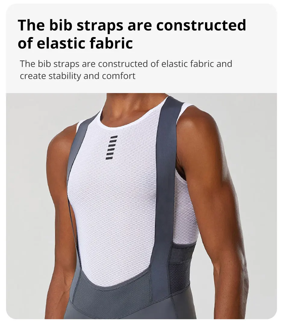 Description Picture 5 of itemCycling Bib Shorts Men Outdoor Wear Bike Cycling 6 Hours Padded Riding Bib Tights Bicycle Clothing