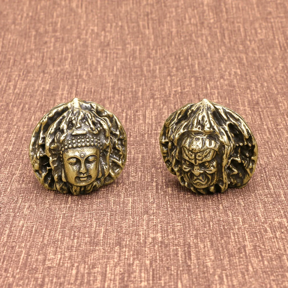 

Искусственная античная латунь, твердый орех, ручная работа, коллекция ручной работы Будды, микробронзовые предметы для резьбы, Пара подарков