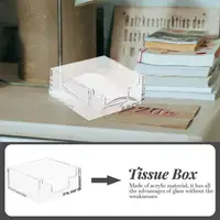 Small Napkin Holder Acrylic Paper Towel Dispenser Box Tissue Guest Case Tissue Box Napkin Holder for Kitchen Dining Desktop 2