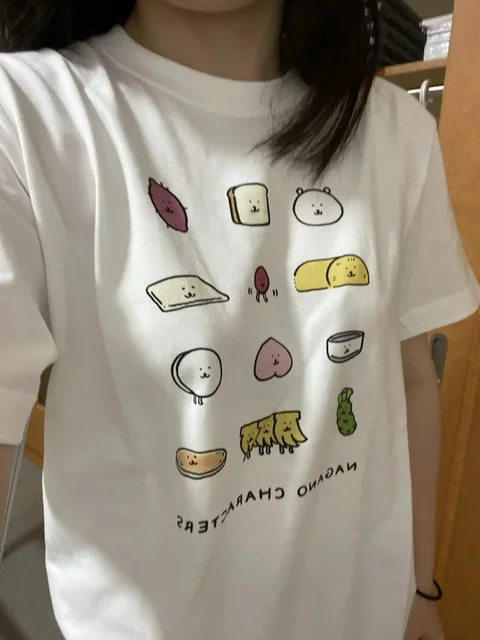 Mignon imprimé femmes col rond à manches courtes mignon hauts dessin animé imprimé haut à la mode femmes vêtements graphique t-shirts 1