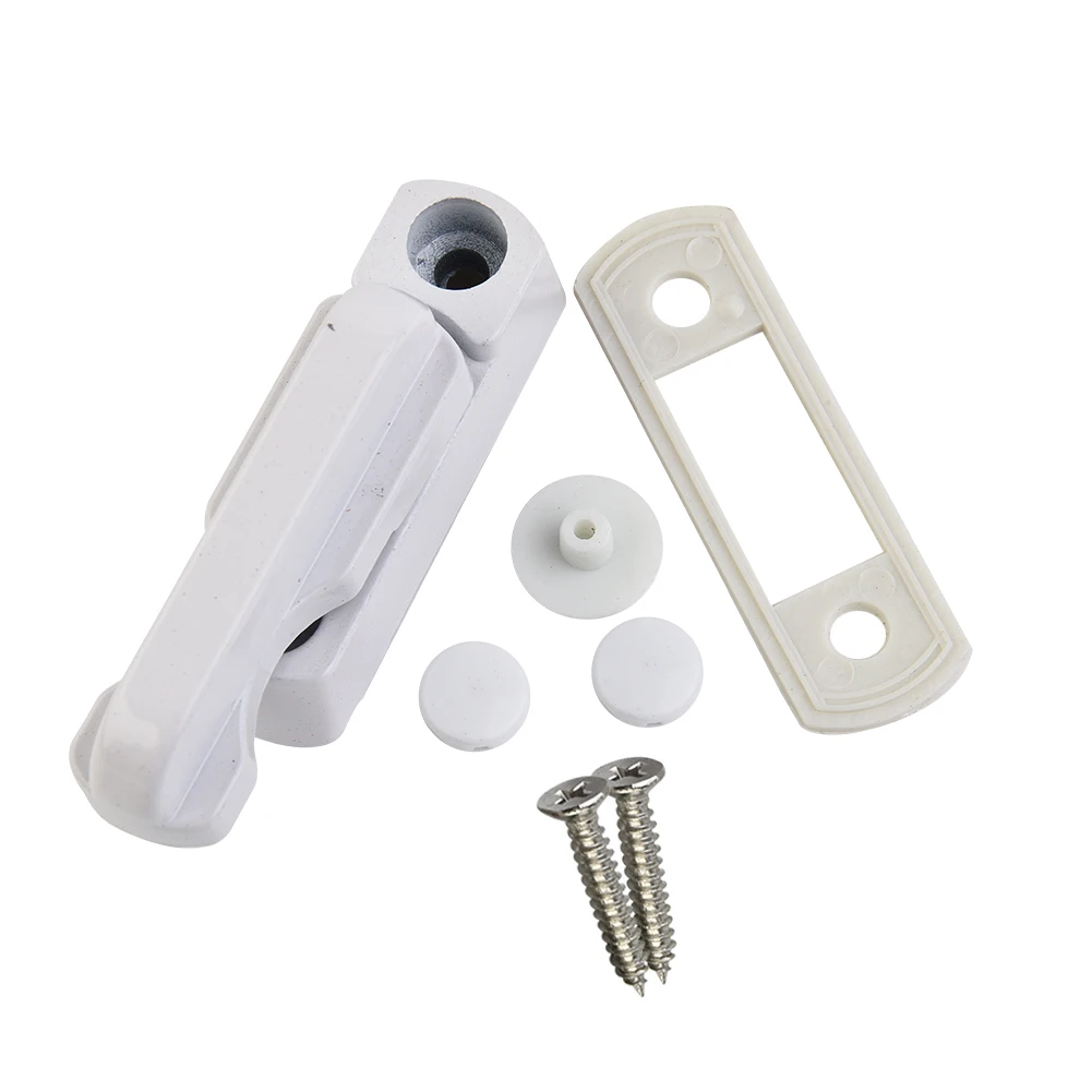 White Window Lock T-lock Aluminum Safety Handle Anti-theft Sash Door Stopper Restrictor Office Home Convenient