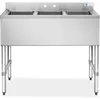 GRIDMANN 3 Compartment Stainless Steel Bar Sink, NSF Commercial Kitchen Underbar Sink with 10" L x 14" W x 10" D Bowls 1