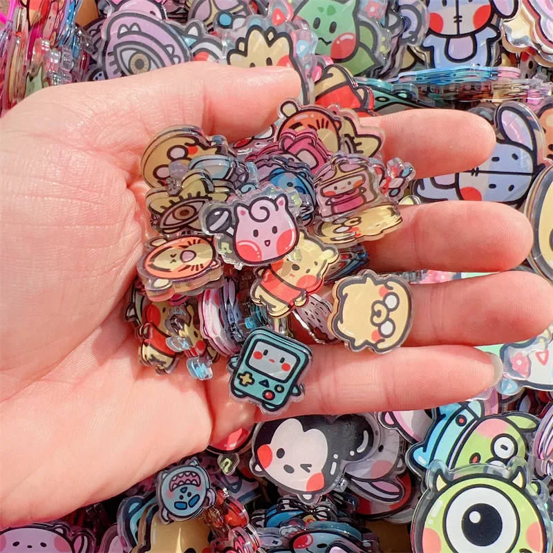 50pcs 2cm Acrylic Patch Cute Mini Hand-Painted Pacha Dog Small Pieces Acrylic Cartoon Handmade Patch DIY Consumables