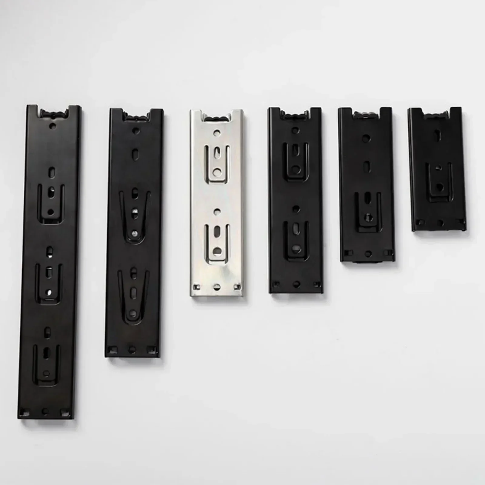 Drawer Slides 5/6/8Inch Steel Close Drawer Track Rail Sliding Three-Section Ball Bearing Cabinet Furniture Hardware