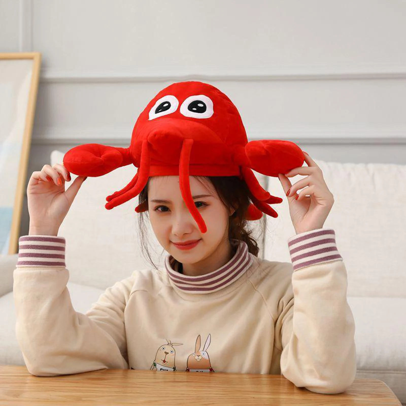 Comfortable Hood Lobster Hats Costume Hats Warm Soft Cozy Headdress Photographic Headwear