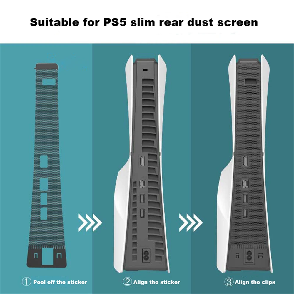 

For PS5 slim Console Side Dust Proof Filter Cover Dust Net And Cooling Vents Dirty Prevent mesh Rear Dust Screen