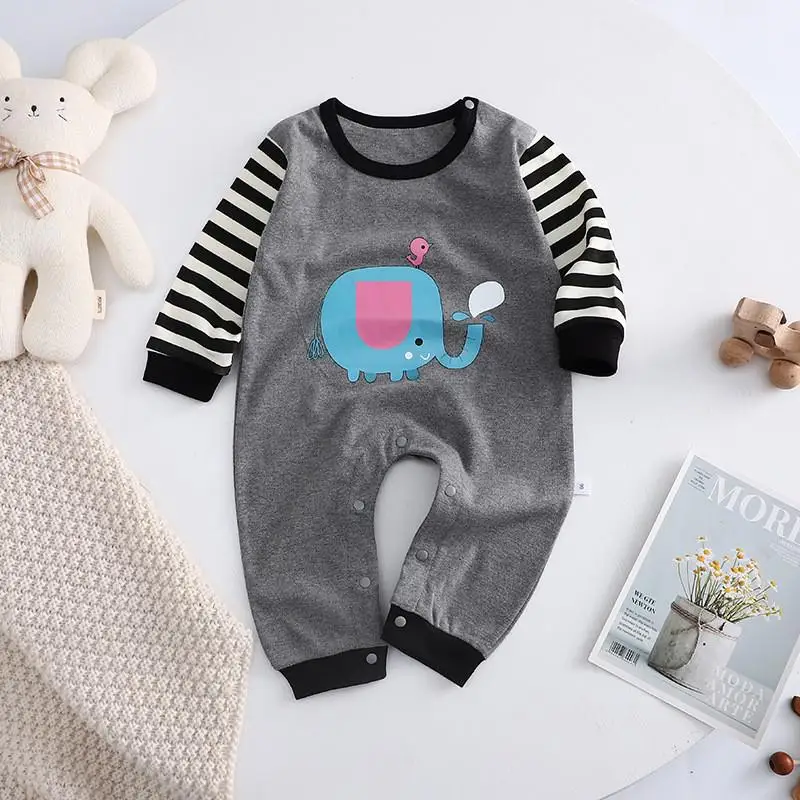 cute baby bodysuits 2022 Spring Long Sleeve Onesie Printed Cartoon Newborn Jumpsuit Toddler Pure Cotton Climb Clothes Baby Girls Rompers New Newborn Sailor Romper Girls Boy Costume Anchor Baby Rompers