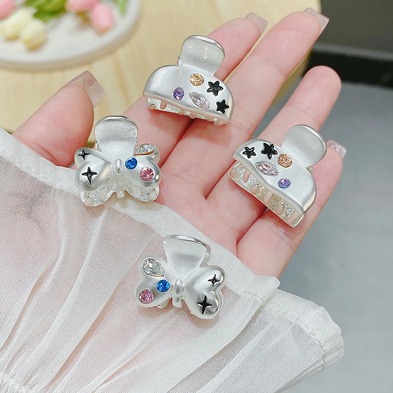 

Fashion Mini Star Color Zirconium Advanced Sense Metal Frosted Hair Claw Woman Girls Small Hair Clips Headdress Accessories 2023