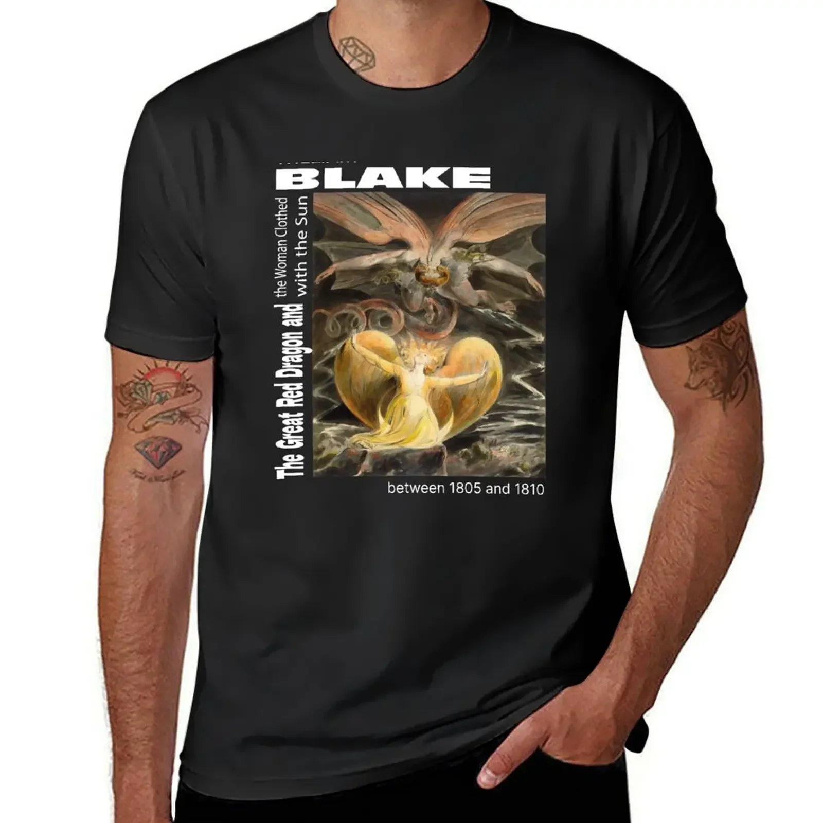 The Great Red Dragon And The Woman Cloted With The Sun Design Di William Blake Painting T-Shirt