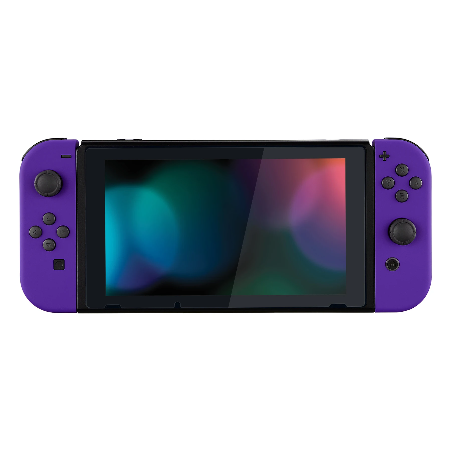 eXtremeRate Clear Atomic Purple Custom Full Set Shell for Nintendo Switch  OLED, DIY Replacement Console Back Plate, NS Joycon Handheld Controller