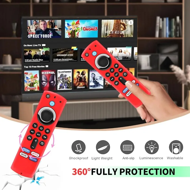 Glow-in-the-Dark Silicone Protective Case for Streaming Device Remote - Drop and Dust Proof