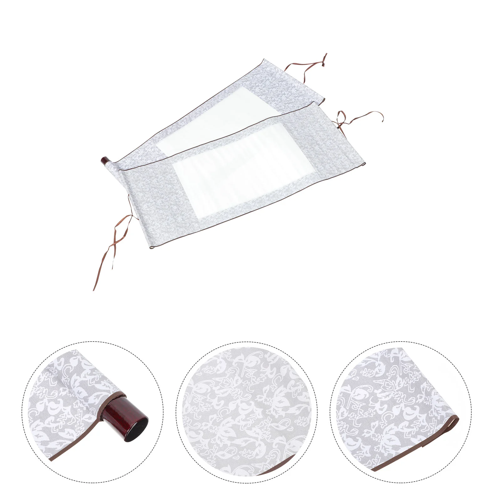 

2 Pcs Calligraphy and Painting Framed Scroll Drawing Paper Chinese Xuan Blank Hanging Scrolls Wood Practicing