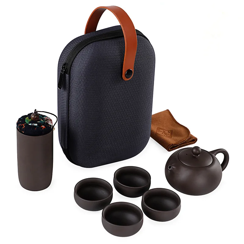 Portable Travel Kungfu Tea Set Creative Ceramic Tea Set Gift One Pot Four Cups tea set