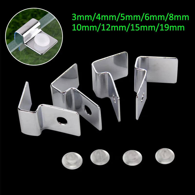 3~19mm Aquarium Fish Tank Glass Cover Support Stainless Steel Non-Slip Holders Universal Lid Clips Aquarium Accessories 4Pcs/lot