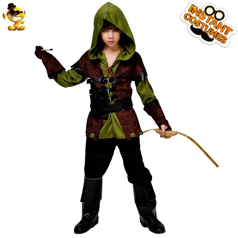 Kids Boys Halloween Grand Theft Archer Costume Party Boys Gamekeeper Hunter Costume Carnival Props Without Bow Arrow