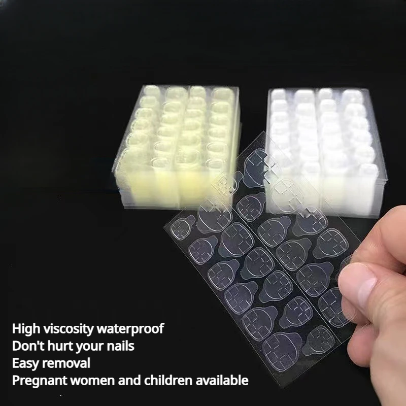 50Sheets Special color super stick jelly glue waterproof back glue sticker invisible double-sided for wearing nails