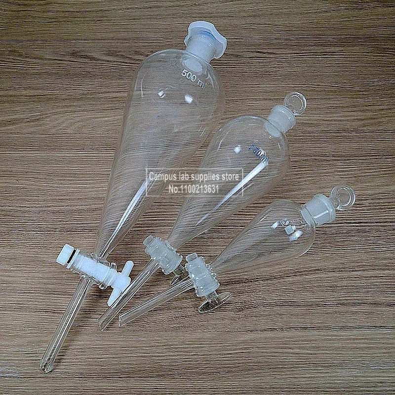 유리 배 모양 분리 깔때기, 에센셜 오일 화학 실험 유화에 사용, 60ml  1000ml, 1 개