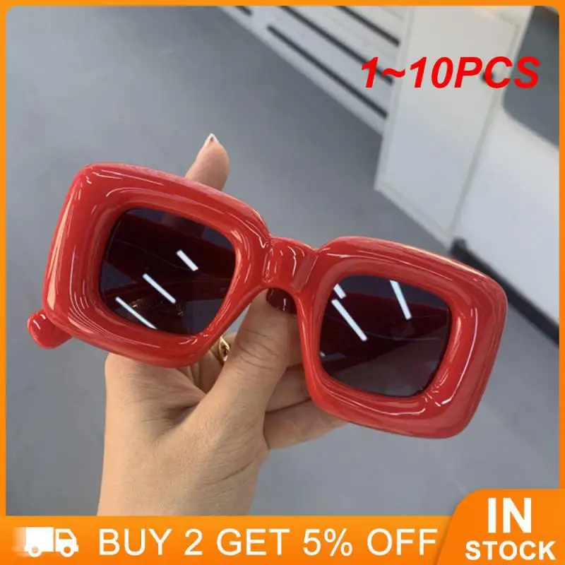 

Солнцезащитные очки карамельных цветов для девушек, модные квадратные солнечные очки с изящными затемненными линзами, Нескользящие, 1-10 шт.