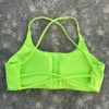 Soutien-gorge de yoga pour femme, couleur unie, à quatre bretelles croisées dans le dos, dos évidé, push-up, avec coussinets de poitrine, idéal pour le fitness et le sport