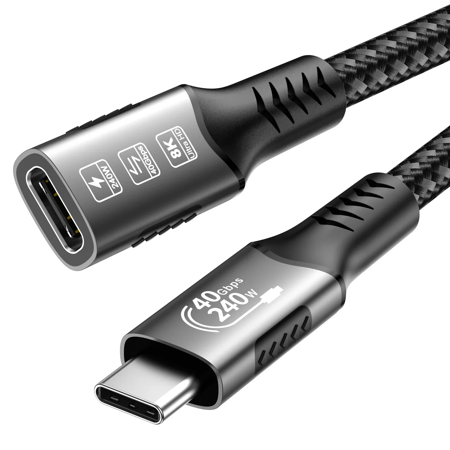 รูปสินค้า สายชาร์จและเชื่อมต่อ USB-C 8K รองรับ Thunderbolt 4/3.2/3.1 ชาร์จเร็ว สำหรับ MacBook/Huawei