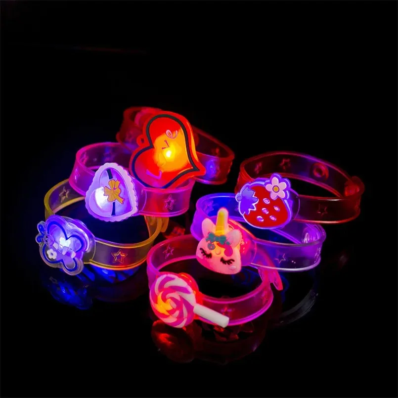 12PCS LED Lights Creative Bracelet Watch Flash Wrist Novelty Multicolor Light Flash Toys Gift For Kid Luminous Luminous Toys