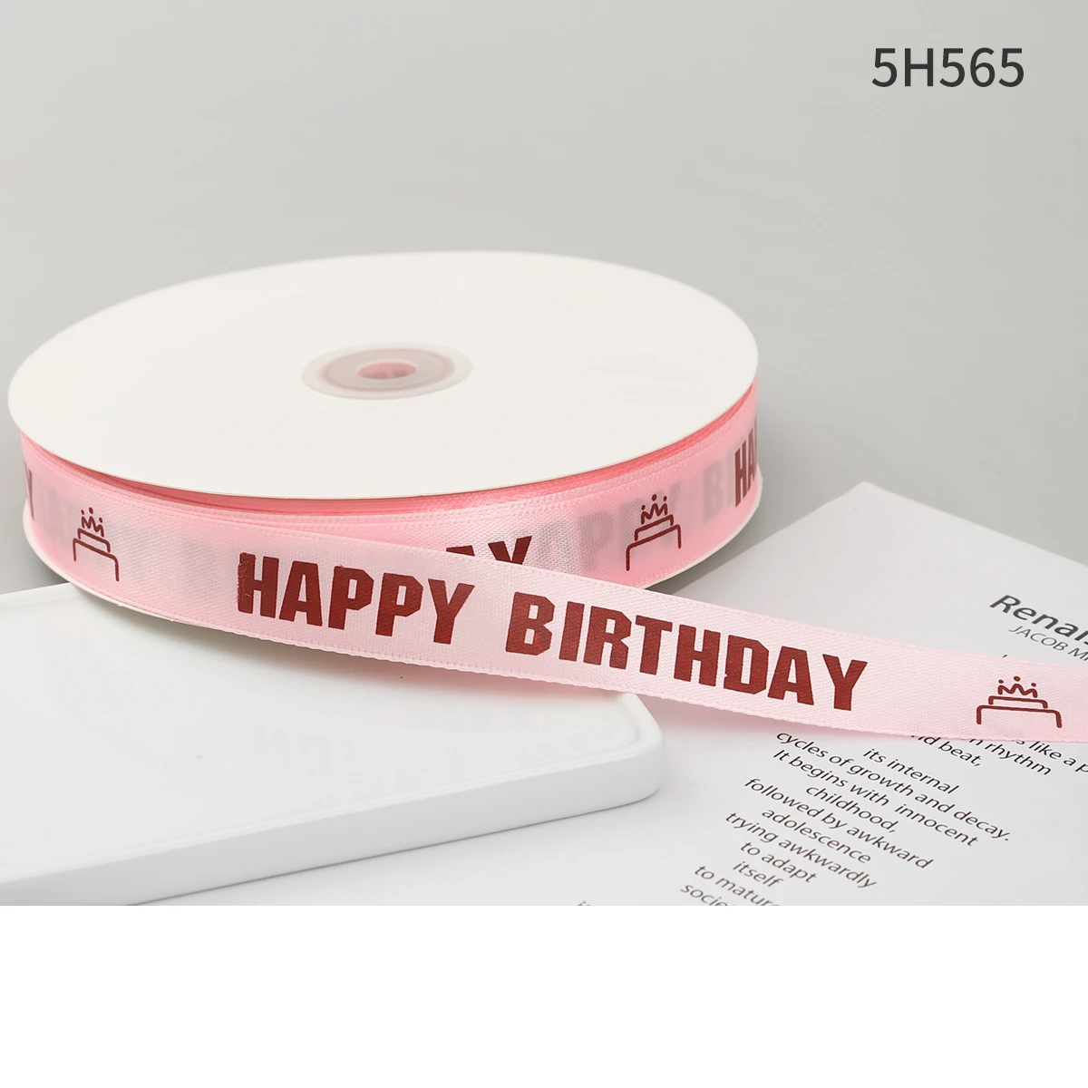 2cm 50 Yard Happy Birthday Bronzing Ribbon Flower Bouquet Gift Decoration  Cake Baking Satin Ribbons - AliExpress