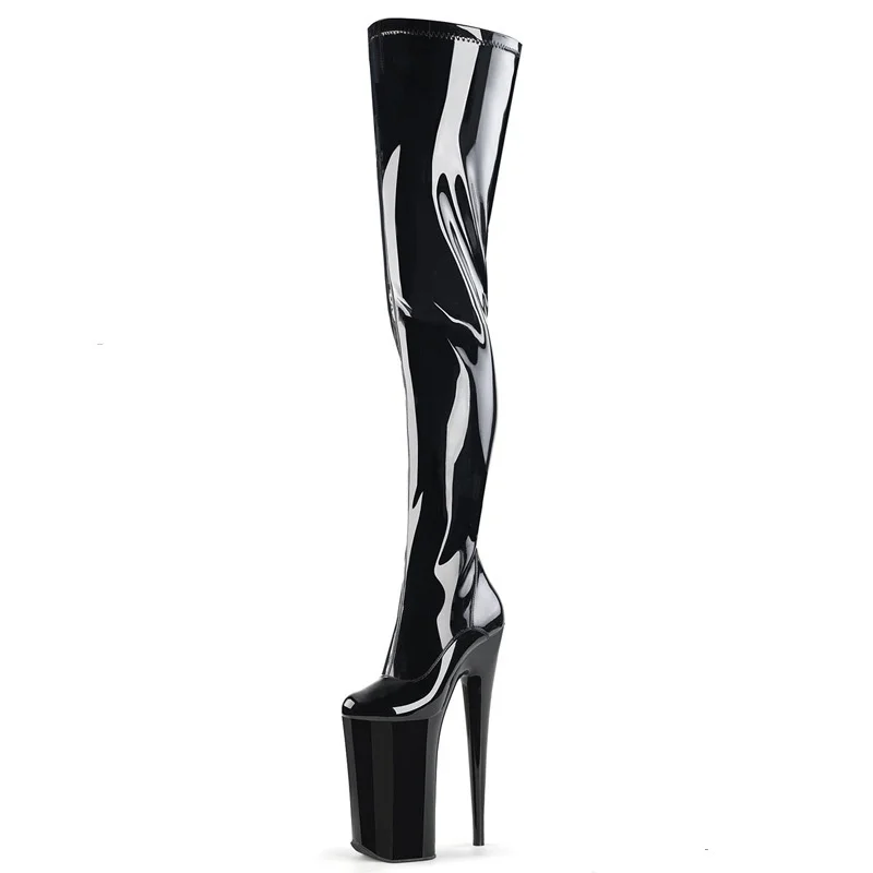 Gladiator 26 cm heels, sexy club pole dancing boots, 10 inches high, zipper open to the thigh boots