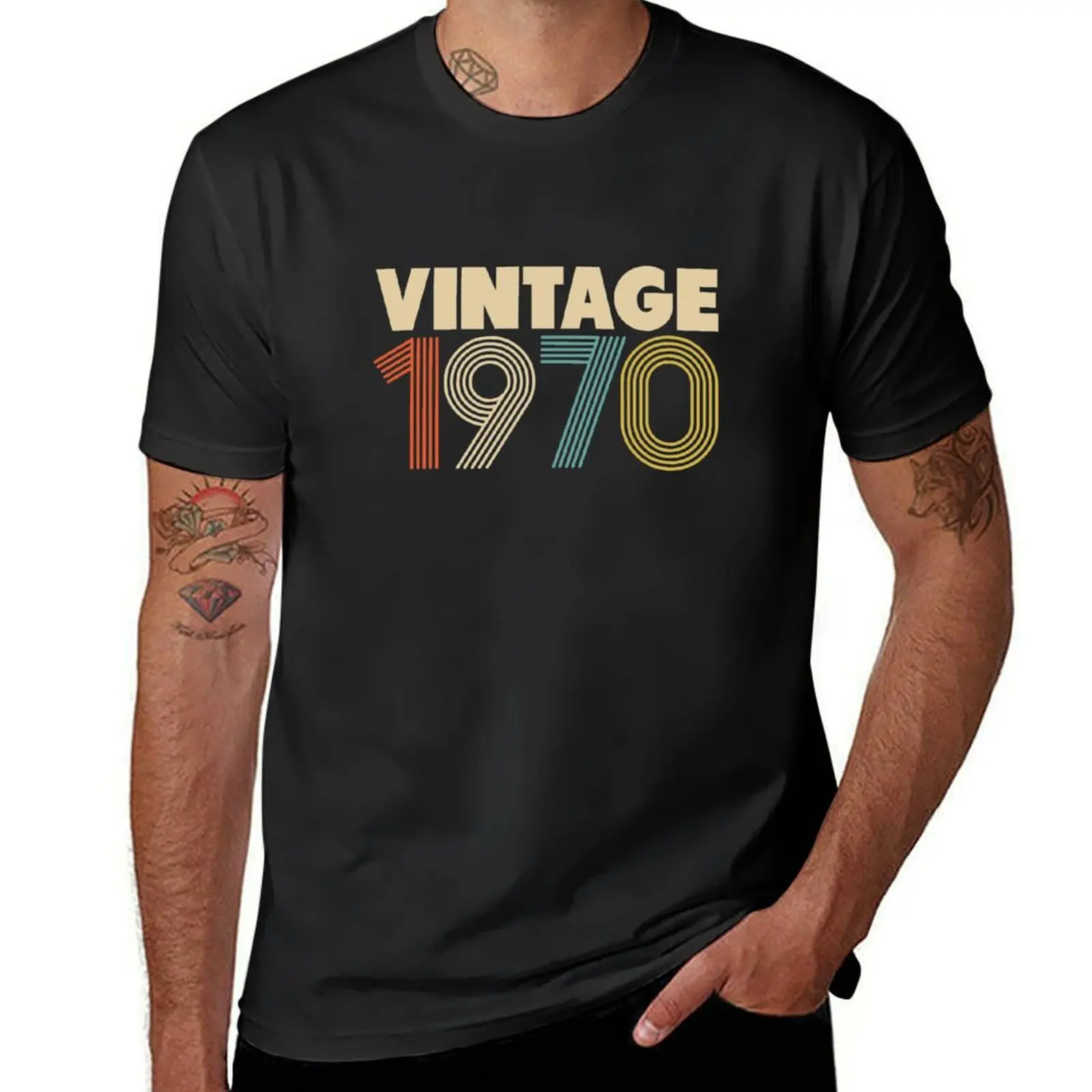 

Vintage 1970 - 48th Birthday T-Shirt Short sleeve tee customs design your own Aesthetic clothing men t shirt