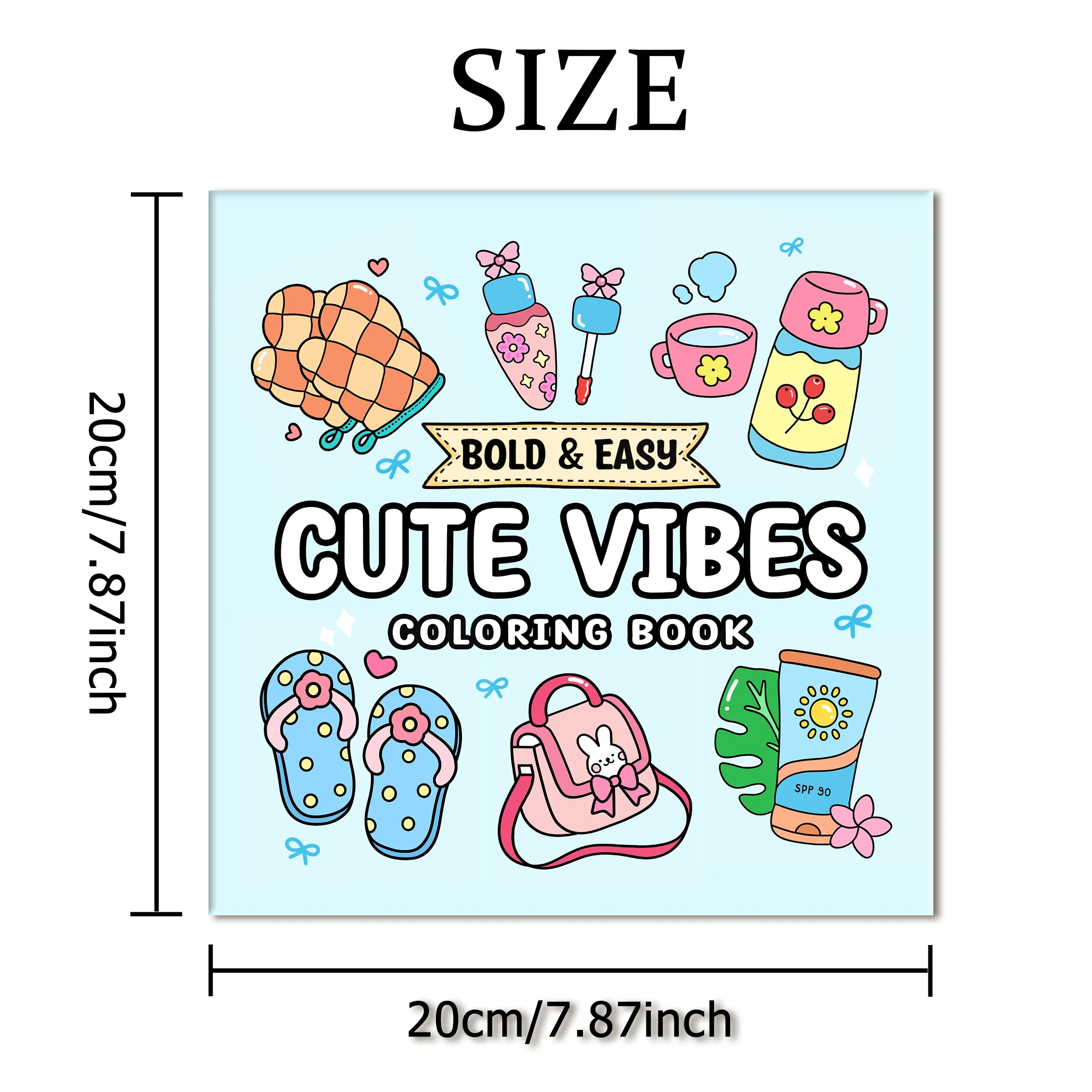 CUTE VIBES Bold-easy Patterns Coloring Book for Adults Cute Drawing Book Perfect Gift for Party and Birthday 2
