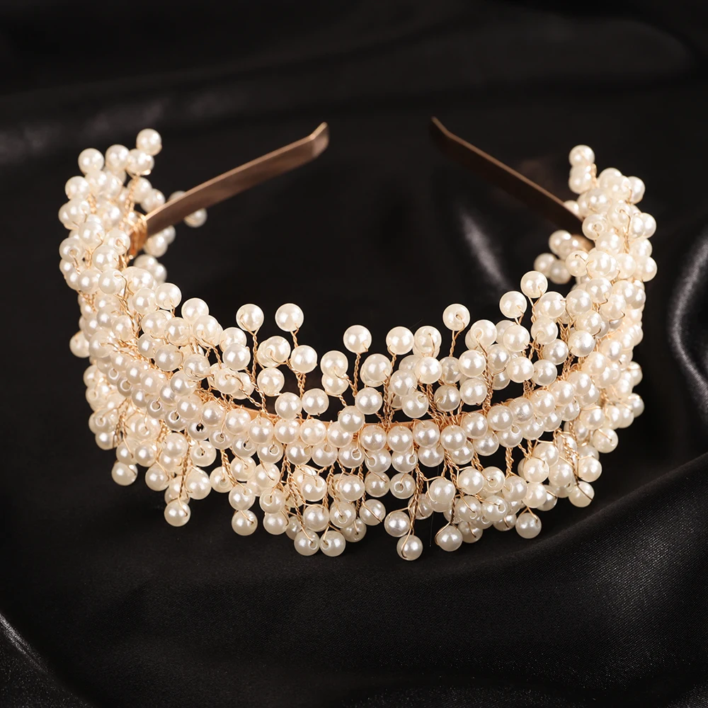 2 Fasce Per Capelli Da Sposa Con Strass E Perle – Diadema Argento Con Fiori E Foglie, Accessorio Per Matrimonio E Damigelle - 3