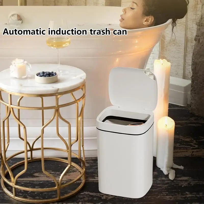 

Automatic Trash Can 16L Smart Sensing Trash Bin Household Garbage Bin New Motion Sensor Rubbish Can For Kitchen Bathroom toilet