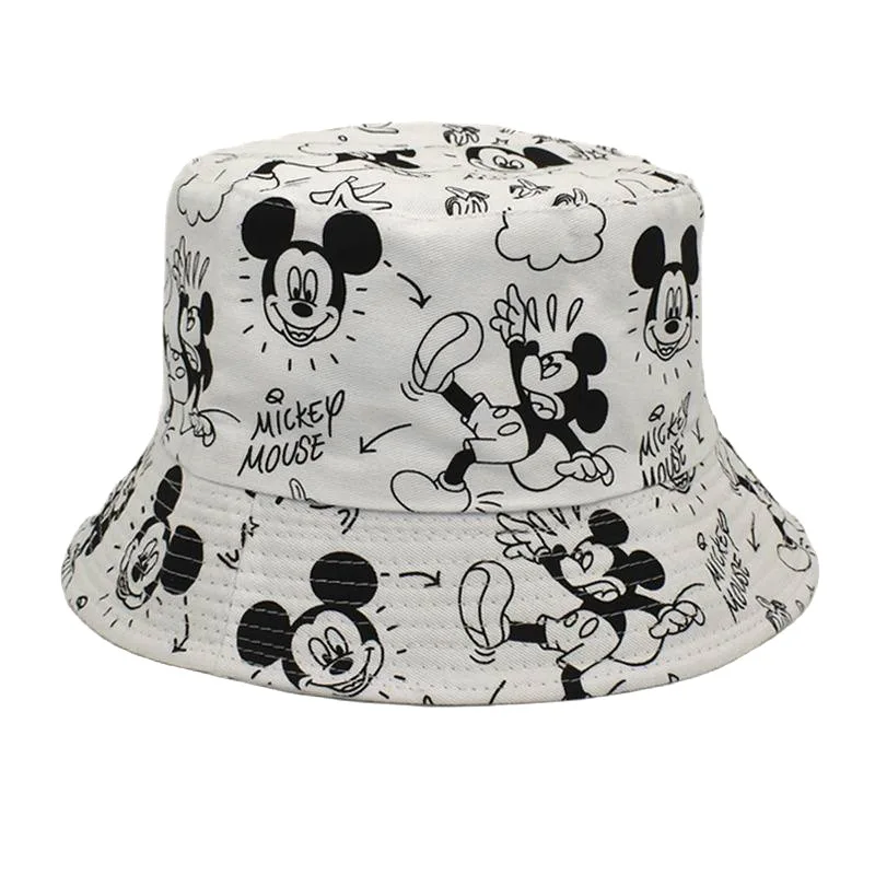 Disney Fashion Mickey Mouse Cap Double-Sided Fisherman Hat Boys Girls Wear Fishing  Hat Femme Bucket Hats Women Men's Panama Hat - AliExpress