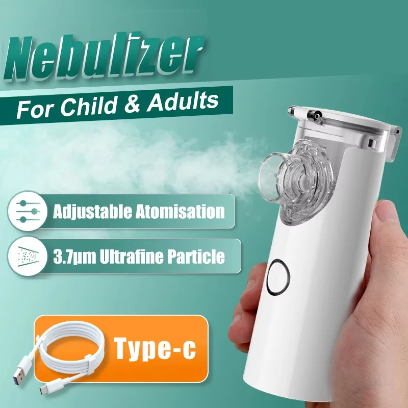 Mesh Nebulizer Medical Nebulizer Asthma Inhaler Spacer Medical Equipment Handheld Portable Nebulizer Silent Ultrasonicinalador Nebulizador Kids Inhaler Aerosol Atomizer Health Care