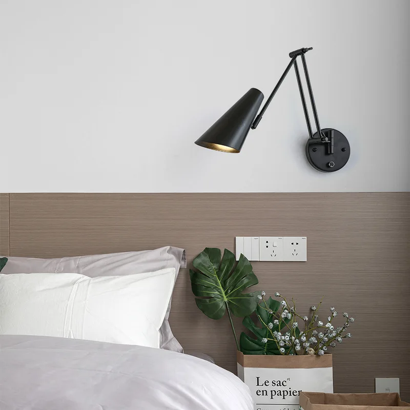 LED Wall Lamps Modern Adjustable Swing Long Arm Internal Touch Sensor Switch Household Bedside Lighting Decor Sconce Lights led light led wall lamp wall light