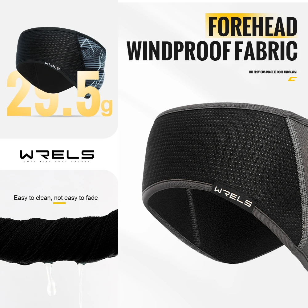 WRELS Winter Outdoor Cycling Headband Keep Warm Fleece Ski Hairband Windproof Ear Cover Ear Muffs Running Sweat-Absorbing Band
