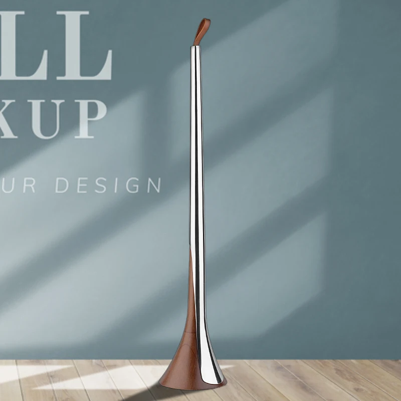 Walnut Solid Wood Long Handle Shoehorn Shoe Lifter Footware Tool Stainless Steel Shoe Pull Tool Fashionable Hotel Shoes Spoon