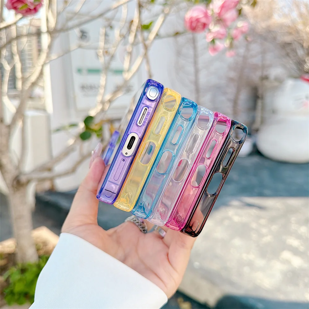 Transparent Magnetic Shockproof Phone Case with Wireless Charging - Candy Color Cover