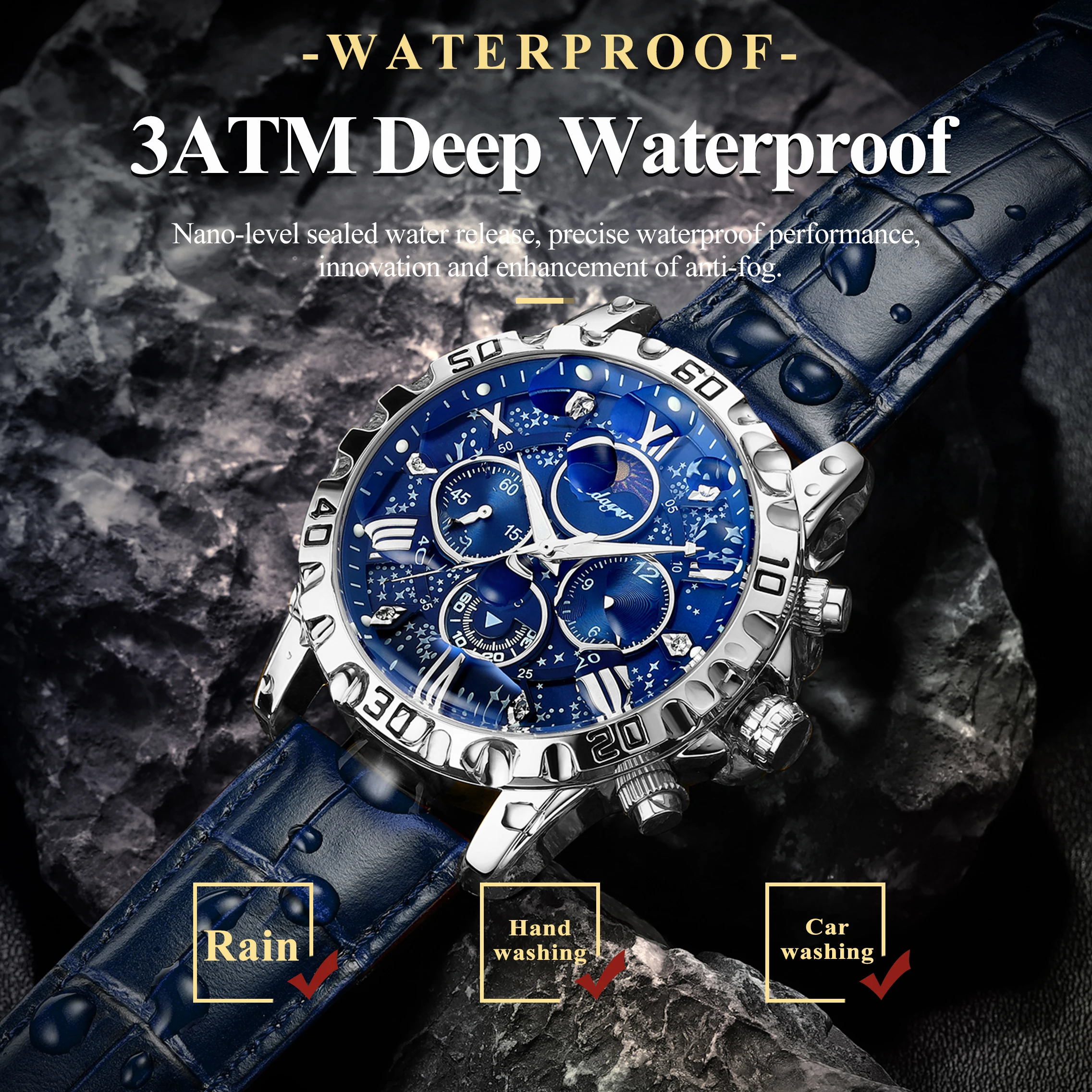 High Quality Watch For Men Sport Quartz Man Wristwatch Waterproof Luminous Chronograph Leather Men's Watches Male Reloj_voghion.com