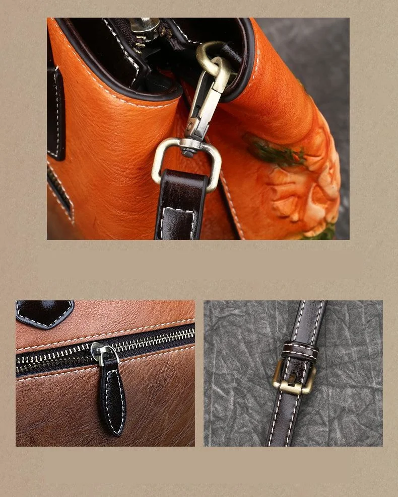 S713cc93e25ff4c4496f8f73208ed5bacl Retro Women Bag Vintage Bucket Shoulder Bags For Women, New Handmade Embossed Leather Handbag Floral Tote Bag Female Mallzona