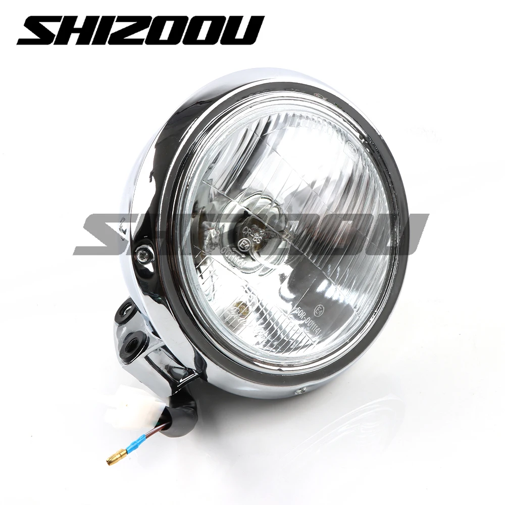 오토바이 범용 DC 12V 헤드라이트 헤드램프 할리 883 혼다 스티드 VLX 400 섀도우 600 마그나 250 크롬 러닝 라이트