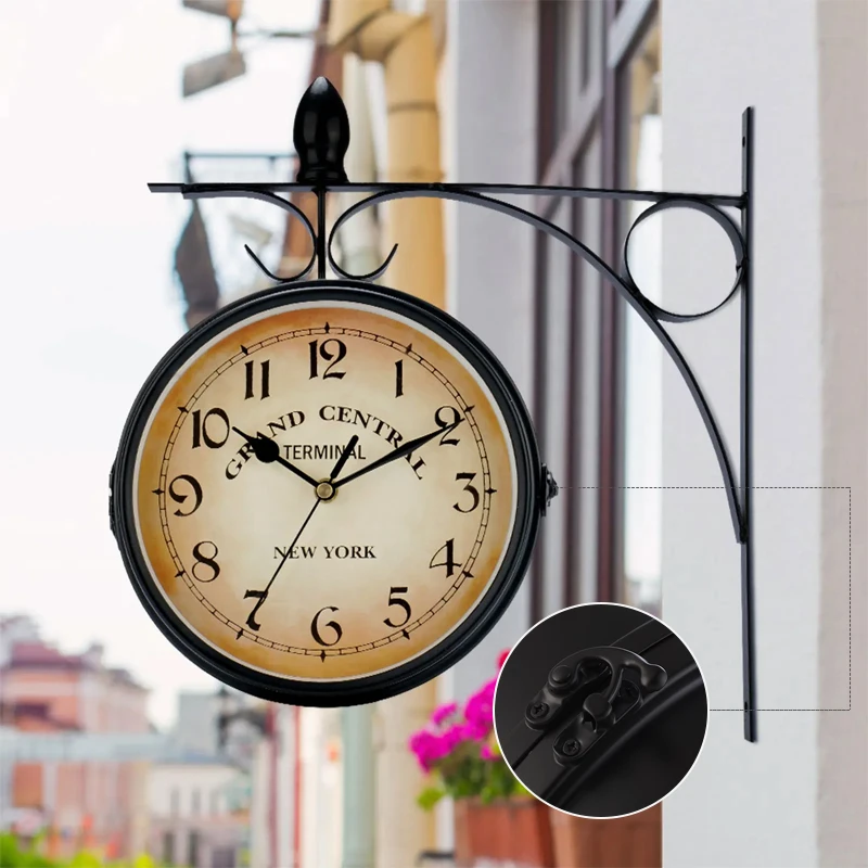 Double-Sided Retro Wall Clock 5