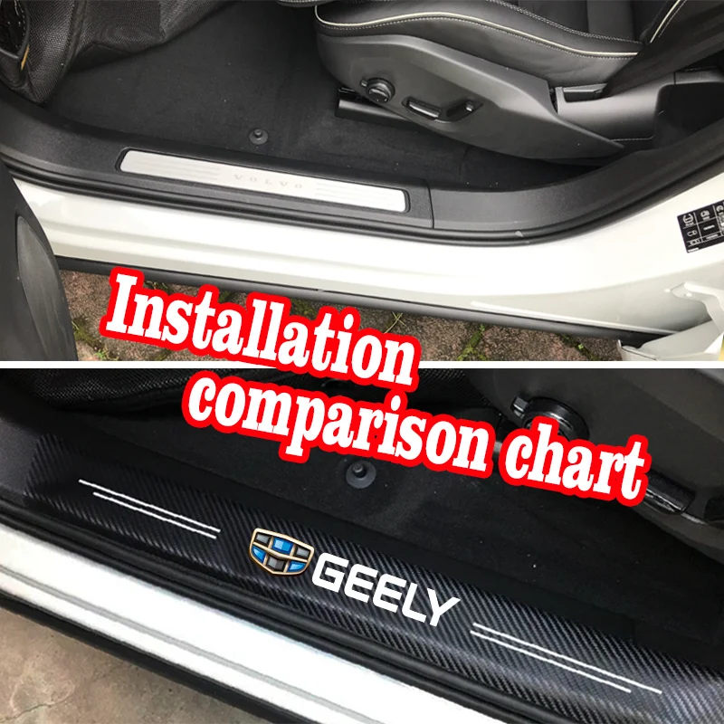 Premium Car Door Sill Cover Vinyl Stickers - Anti-Wear & Scratch Trim Strip Accessories