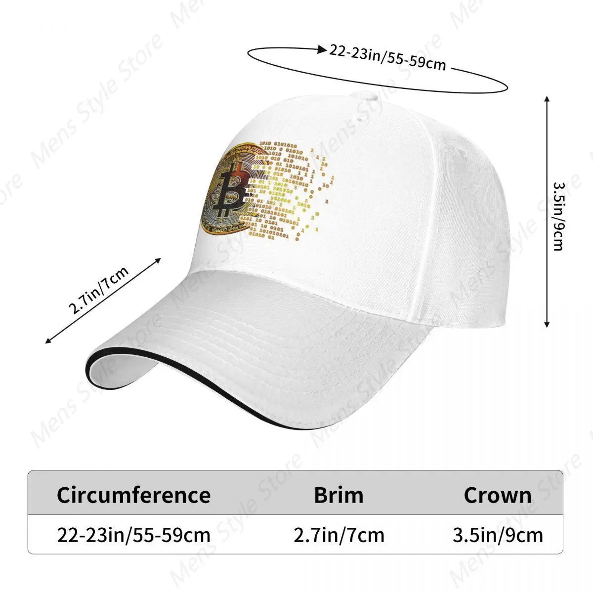 I Love Bitcoin Art Cryptocurrency Art Multicolor Hat Peaked Women's Cap Personalized Visor Windproof Hats 4