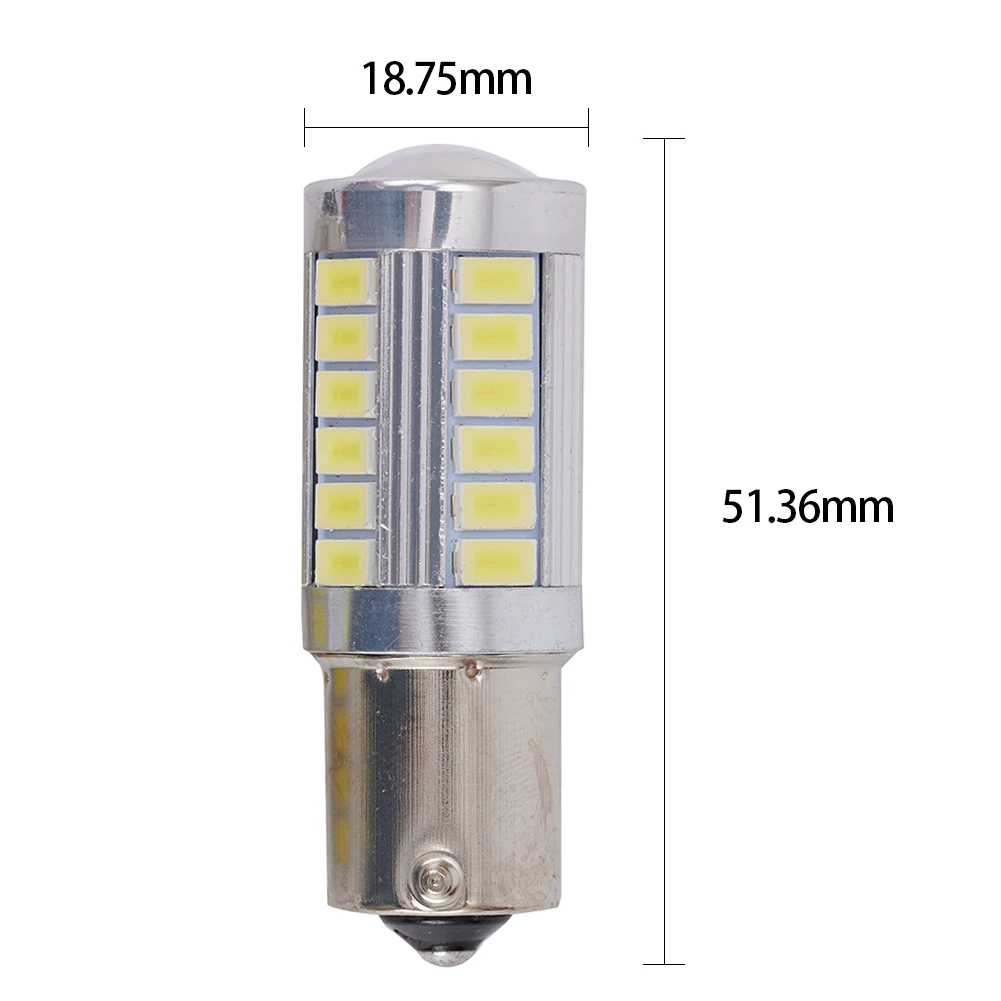 

2PCS Car Reversing Light Bulb White LED BA15S P21W 1156 Reversing Lamp 33-SMD 5630 12V Durable Car Lighting Part