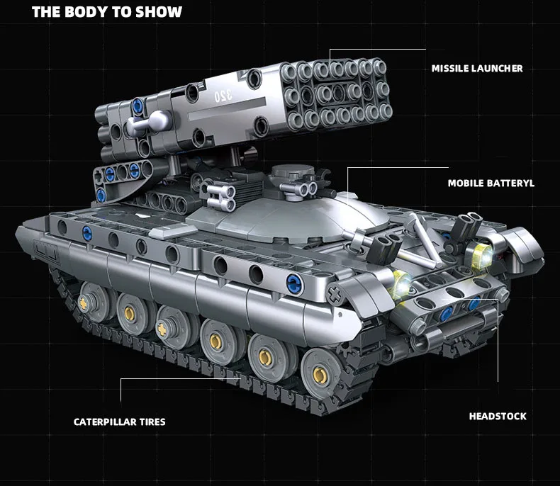 Russland Moderne Militär-Bausteine TOS-1 Schweres Flammenwerfersystem Panzer Batisbricks Blockfahrzeug Armee-Spielzeug für Jungen – Detail 4