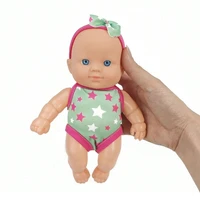 Mini Silicone Reborn Dolls Realistic Smiling Newborn Baby Doll Simulation Baby Dress Up Soft Rubber Doll For Girls Toddler Gift 4