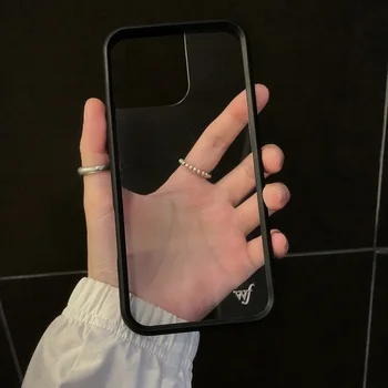 Wildflower TRANSPARENT Phone Case for iPhone 12 13 14 15 16 17 Pro Max Plus Air 17pro Fashion WF Metal tags Cover Cases 1