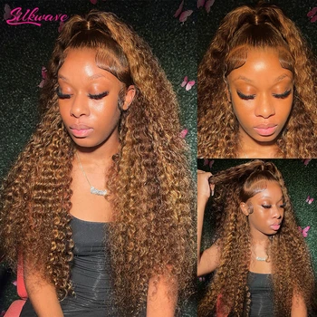 Silkwave Highlight 13x6 Lace Frontal Wig Human Hair Deep Wave 13x4 Hd Lace Curly Highlight Blonde Ombre Colored Wigs For Women 1