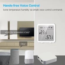 

Temperature Humidity Sensor Detector WiFi Tuya Indoor Digital Display Thermometer APP Notification Household Hygrometer