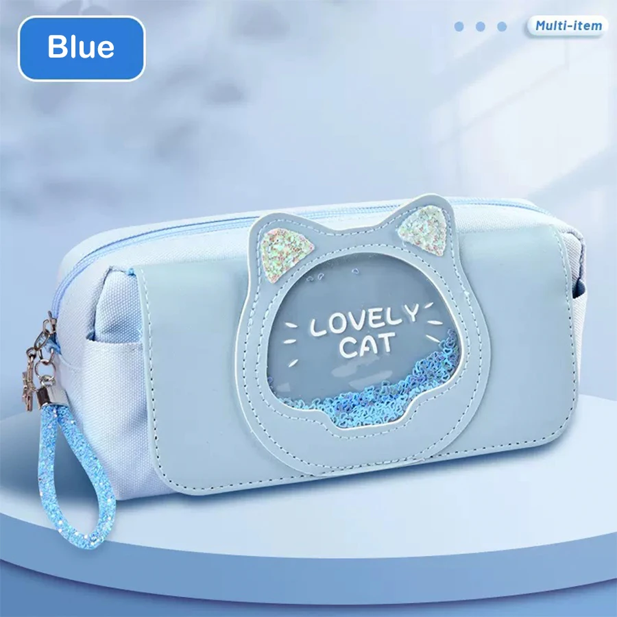 Kawaii الرمال المتحركة مقلمة سعة كبيرة متعددة الوظ...